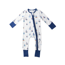 Load image into Gallery viewer, Nautical Boats 2-Way Zipper  Romper