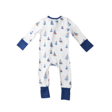 Load image into Gallery viewer, Nautical Boats 2-Way Zipper  Romper