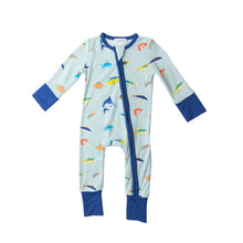 Load image into Gallery viewer, Tropical Fish Boy/Blue 2 Way Zipper  Romper