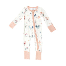 Load image into Gallery viewer, Heirloom Chickens 2 Way Ruffle Zipper Romper