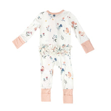 Load image into Gallery viewer, Heirloom Chickens 2 Way Ruffle Zipper Romper