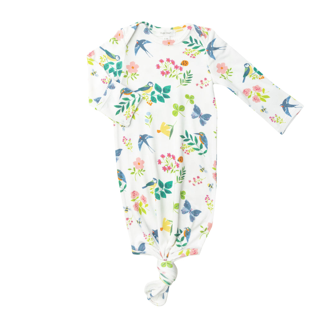 Garden Birds/White Knotted Gown