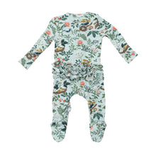 Load image into Gallery viewer, Woodland Bird And Nest 2 Way Ruffle Zipper Footie