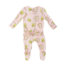 Load image into Gallery viewer, Avocado + Toast Pink 2 Way Zipper  Footie