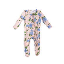 Load image into Gallery viewer, Hydrangea Bamboo 2 Way Zipper  Footie