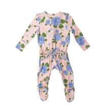 Load image into Gallery viewer, Hydrangea Bamboo 2 Way Zipper  Footie