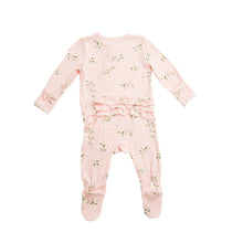Load image into Gallery viewer, Pretty Daisies Ruffle Front Zipper  Footie Pink