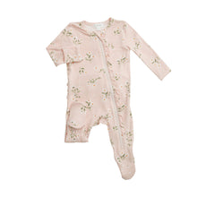 Load image into Gallery viewer, Pretty Daisies Ruffle Front Zipper  Footie Pink