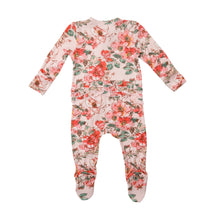 Load image into Gallery viewer, Woodrose Ruffle Front Zipper Footie - Pink