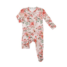 Load image into Gallery viewer, Woodrose Ruffle Front Zipper Footie - Pink