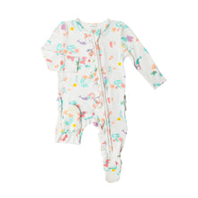Load image into Gallery viewer, Mermaids/White 2 Way Zipper Footie