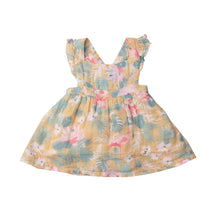 Load image into Gallery viewer, Floral Flamingos/Brown Pinafore Top &amp;  Bloomer