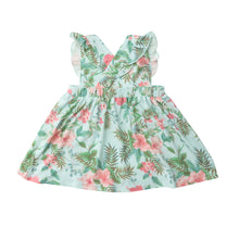Load image into Gallery viewer, Vintage Hibiscus/Blue Pinafore Top &amp;  Bloomer