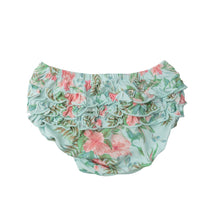 Load image into Gallery viewer, Vintage Hibiscus/Blue Pinafore Top &amp;  Bloomer