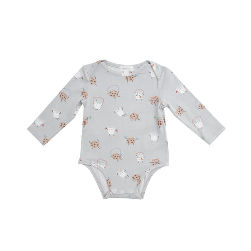 Cookies And Milk Lap Shoulder Bodysuit - Grey