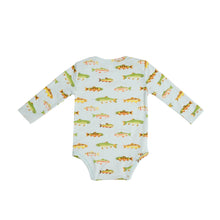 Load image into Gallery viewer, Freshwater Fish Lap Shoulder Bodysuit  Blue