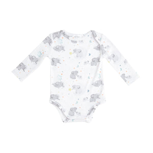 Elephants Lap Shoulder Bodysuit - White