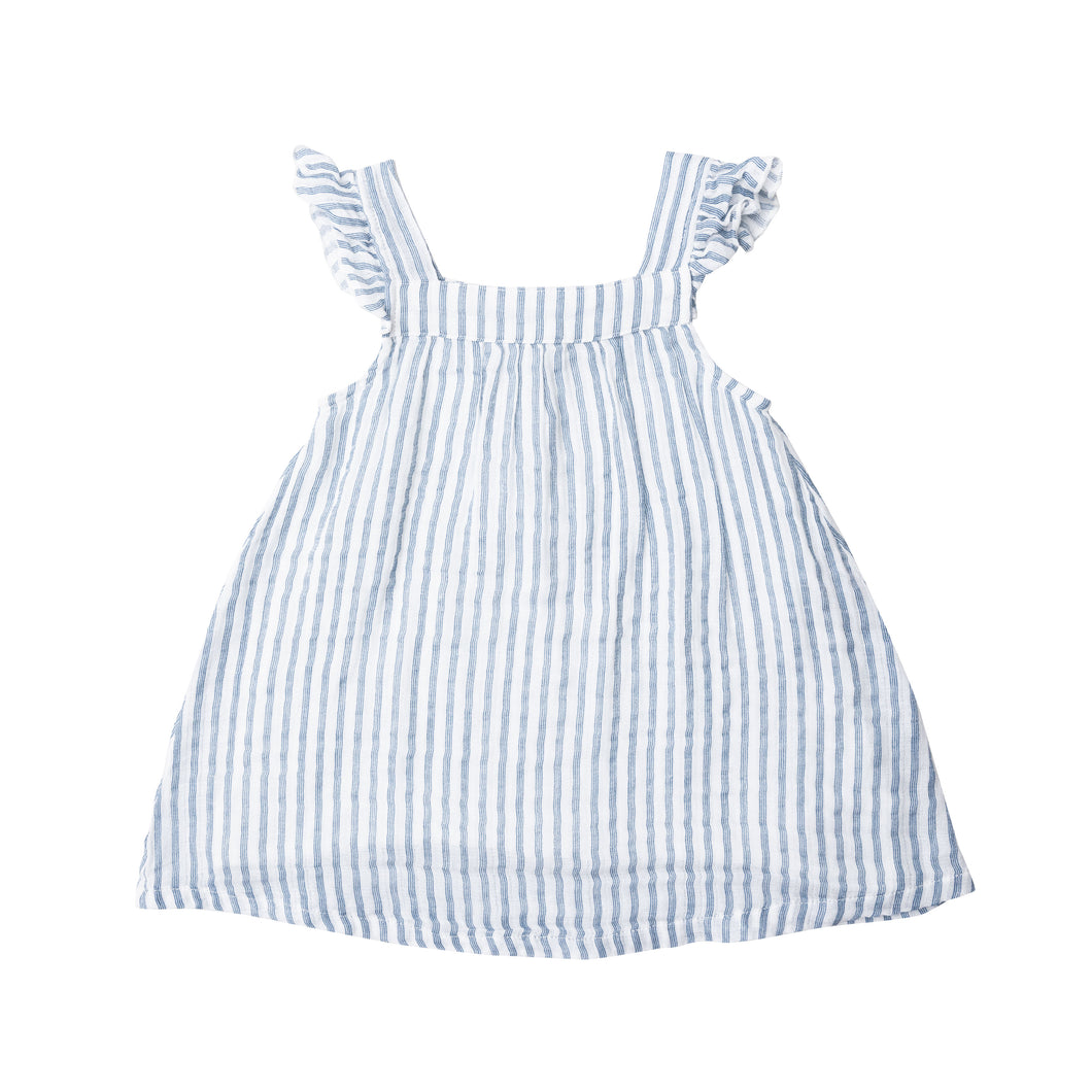NAUTICAL TICKING STRIPE  SUNDRESS/BLOOMER