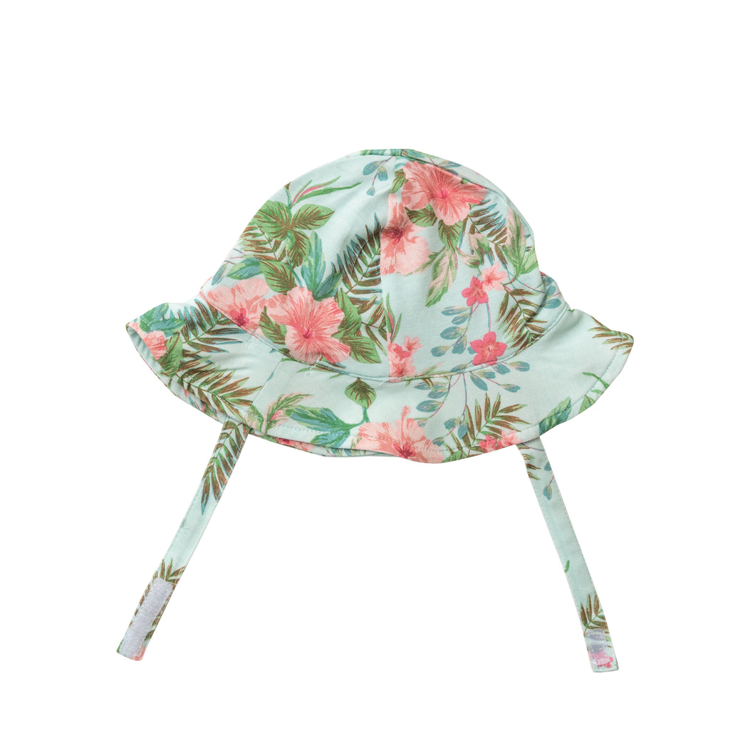 Vintage Hibiscus/Blue Sunhat