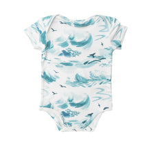 Load image into Gallery viewer, Ocean Waves/White Bodysuit