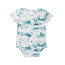 Load image into Gallery viewer, Ocean Waves/White Bodysuit