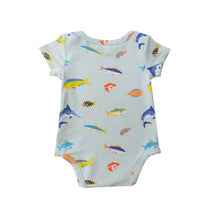 Load image into Gallery viewer, Tropical Fish Boy/Blue S/S Bodysuit