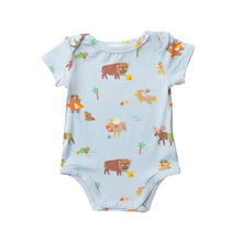 Load image into Gallery viewer, Wildlife On Vacation/ Blue Bodysuit