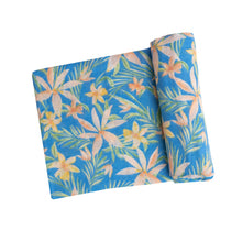 Load image into Gallery viewer, Blue Island Floral/ Blue Swaddle  Blanket