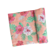 Load image into Gallery viewer, Hibiscus/Pink Swaddle Blanket