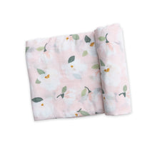 Load image into Gallery viewer, Magnolias/Pink Swaddle Blanket