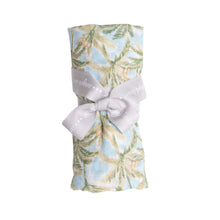 Load image into Gallery viewer, Palm Birds/Corydalis Blue Swaddle  Blanket