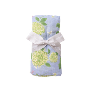 Hydrangea Muslin/ Blue Swaddle  Blanket