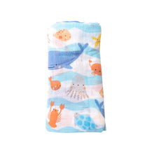 Load image into Gallery viewer, WAVEY SEA CREATURES Swaddle  Blanket