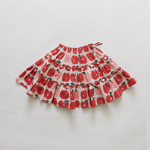 Girls Allie Skirt - Apple Stamp