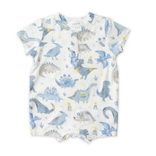 Load image into Gallery viewer, Dino Blue Henley Shortall