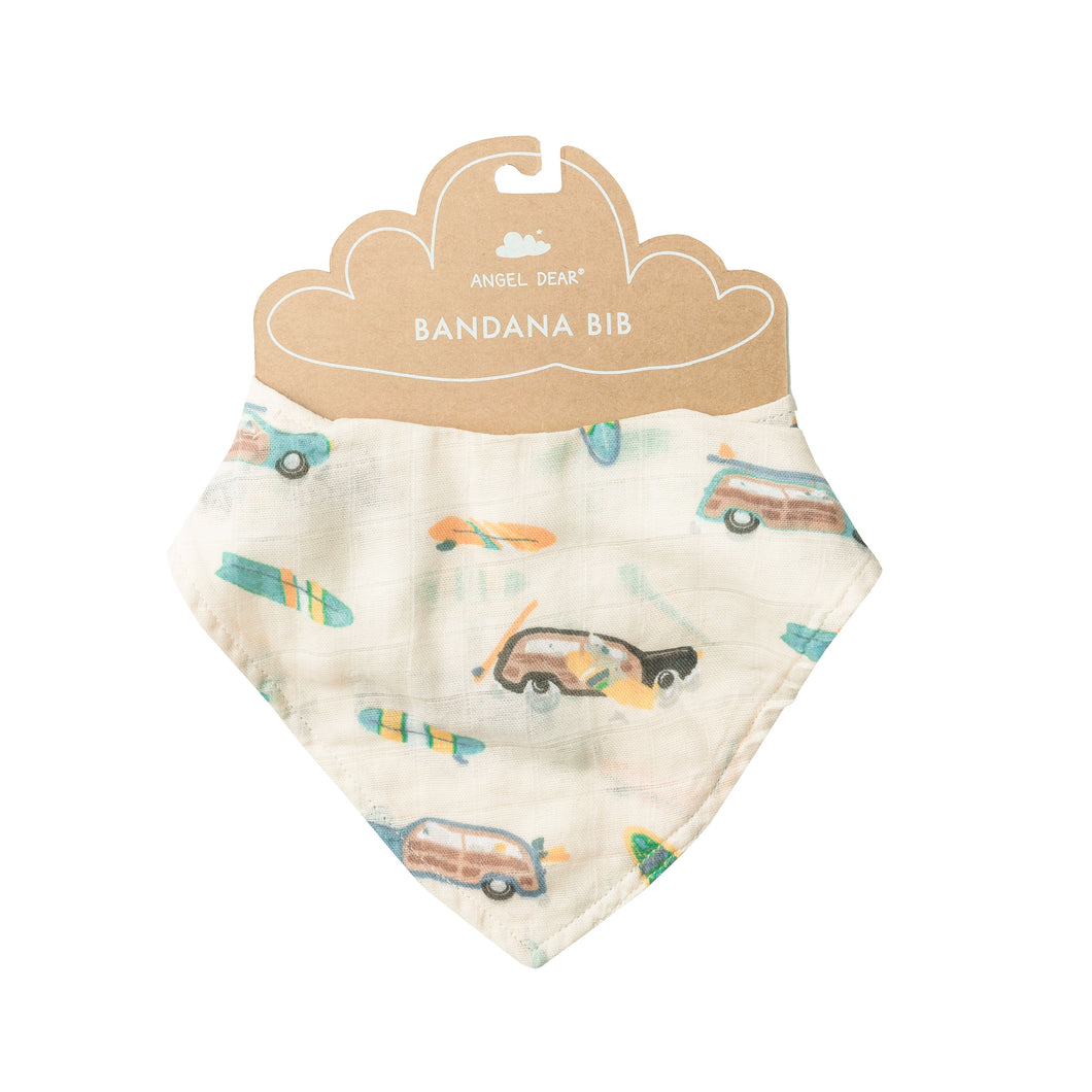 Woody Surf Sharks/Tan Bandana Bib