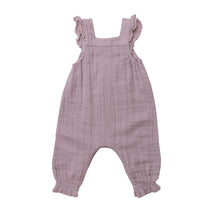 Load image into Gallery viewer, SOLID MUSLIN SMOCKED FRONT  COVERALL Lavendar