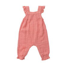 Load image into Gallery viewer, SOLID MUSLIN SMOCKED FRONT  COVERALL Summer Rose