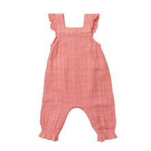 Load image into Gallery viewer, SOLID MUSLIN SMOCKED FRONT  COVERALL Summer Rose
