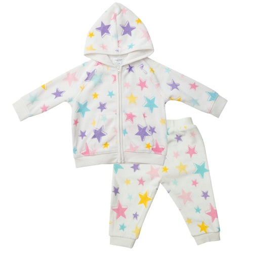 Dimensional Star Velour Jogging Suit - Multi