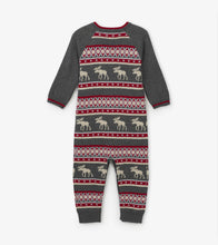 Load image into Gallery viewer, Fair Isle Moose Baby Sweater Romper