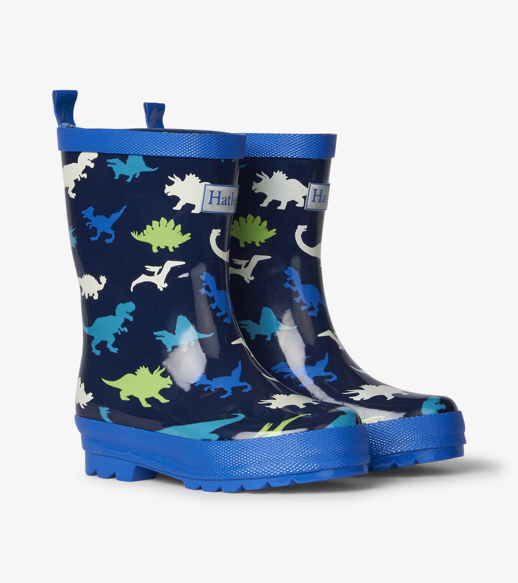 Dino Herd Shiny Rain Boots