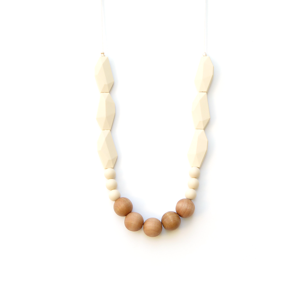 Joan Wood + Silicone Teething Necklace - Beige