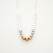 Load image into Gallery viewer, Naturalist Wood + Silicone Necklace - White Gray