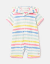 Load image into Gallery viewer, Beach Towelling Romper - White Multi Stripe