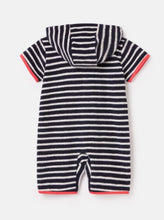 Load image into Gallery viewer, Rockpooler Towelling Cover-up - Navy White Stripe