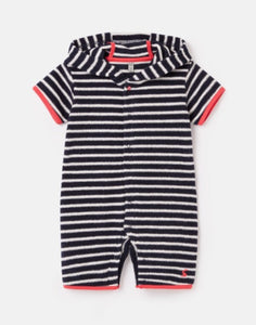 Rockpooler Towelling Cover-up - Navy White Stripe