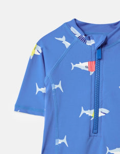 Sun Printed Swimsuit Set - Blue Sharks
