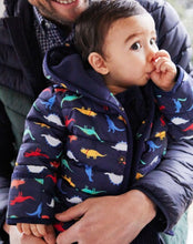 Load image into Gallery viewer, Jessie Printed Padded Coat  - Navy Dinos