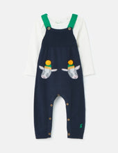 Load image into Gallery viewer, Parson Knitted Dungaree Set - Navy Cows